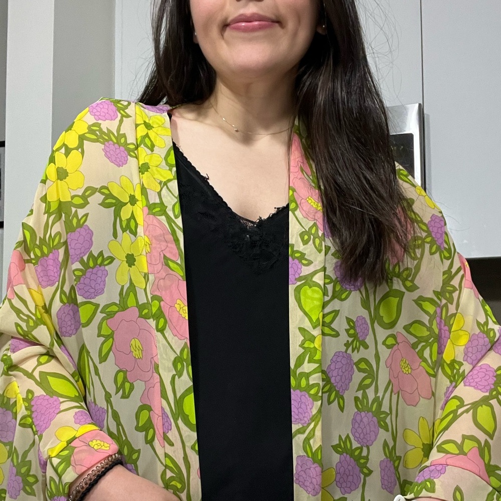 Honey punch floral kimono bought at a local boutique in Charleston, SC